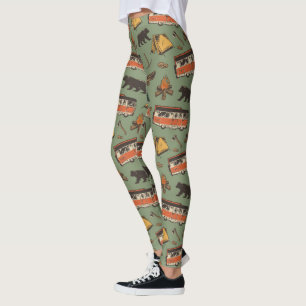 Motor Zuhause Camp Abenteuer Muster Leggings