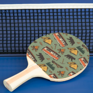 Motor Zuhause Camp Abenteuer Muster Tischtennis Schläger