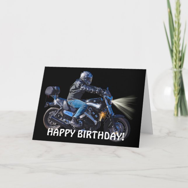 Motorbike Night Biker Birthday Card Karte (Vorderseite)