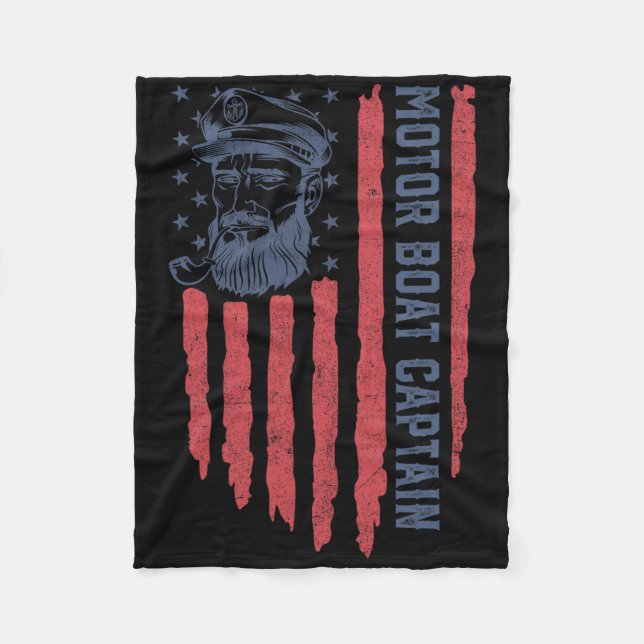 Motorboot Kapitän American Flag Pontoon Boot 4 Fleecedecke (Vorderseite)