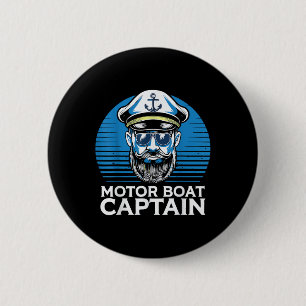 Motorboot Kapitän Cool Nautical Retro Seemann Ozea Button