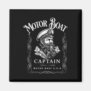 Motorboot Kapitän Funny Pontoon Boot Motor Bootmot Magnet