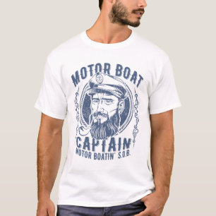 Motorboot Kapitän Lustig Pontoon Bootfahren Motorb T-Shirt