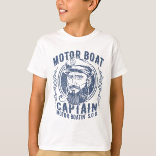 Motorboot Kapitän Lustig Pontoon Bootfahren Motorb T-Shirt