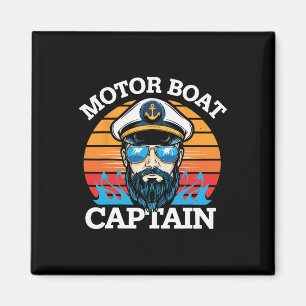 Motorboot Kapitän Retro Nautical Cool Ocean Sailo Magnet