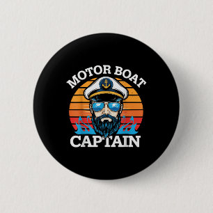 Motorboot Kapitän Retro Nautisch Cool Ozean Segler Button