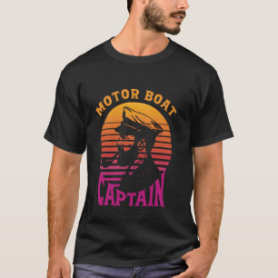 Motorboot Kapitän Retro Vintage Ponton Bootfahren T-Shirt