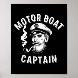 Motorboot Kapitän Schnelle Gewässer Naustisches Ab Poster