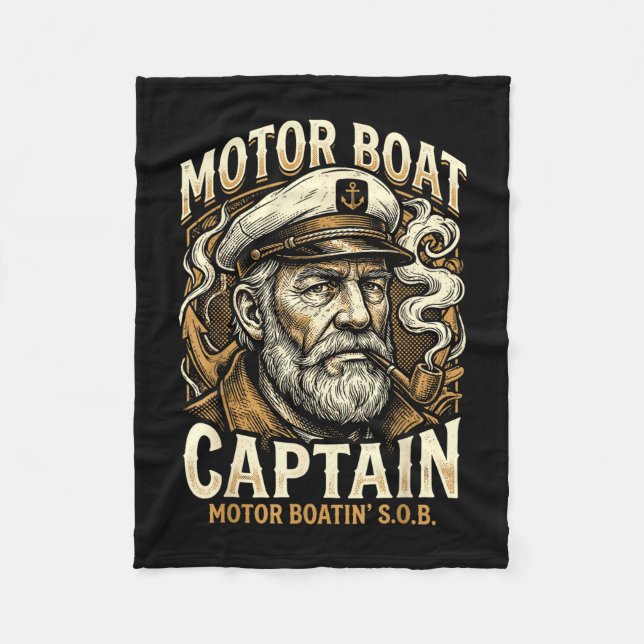 Motorboot-Sohn Motorboot-Kapitän Pontonsee Fleecedecke (Vorderseite)
