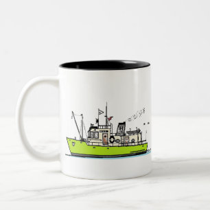 Motorboot Zweifarbige Tasse