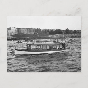 Motorbootfahren auf dem Hudson River, 1910 Postkarte