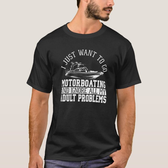 Motorbootfahrzeug Motorboot Motor Motorboot T-Shirt (Vorderseite)