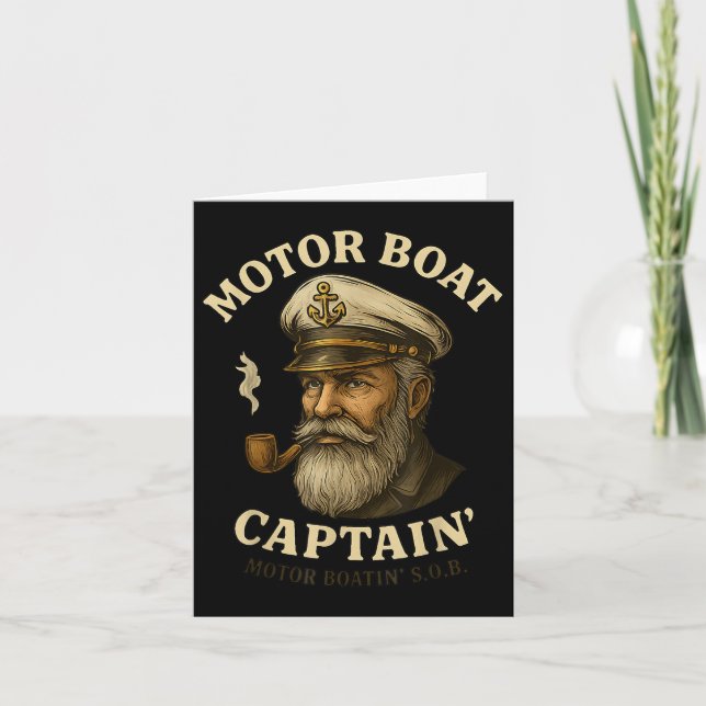 Motorbootkapitän Funny Pontoon Bootmotorboote Karte (Vorderseite)