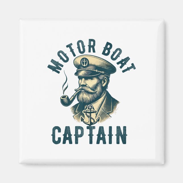 Motorbootkapitän für Bootsbesitzer Kapitän Bootfah Magnet (Vorne)