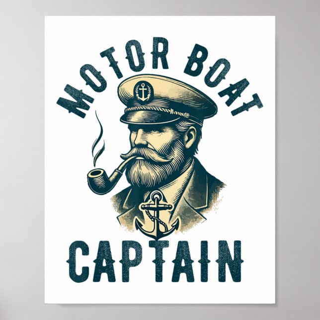 Motorbootkapitän für Bootsbesitzer Kapitän Bootfah Poster (Vorne)