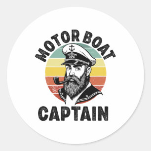 Motorbootkapitän für Bootsbesitzer Kapitän Bootfah Runder Aufkleber