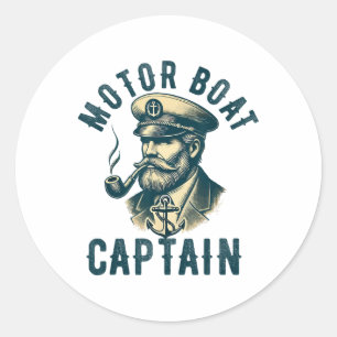 Motorbootkapitän für Bootsbesitzer Kapitän Bootfah Runder Aufkleber