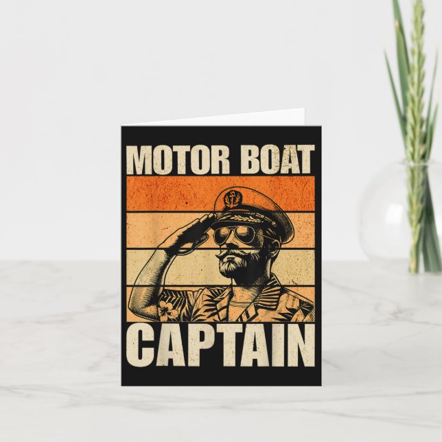 Motorbootkapitän Vintag Retro Funny Karte (Vorderseite)