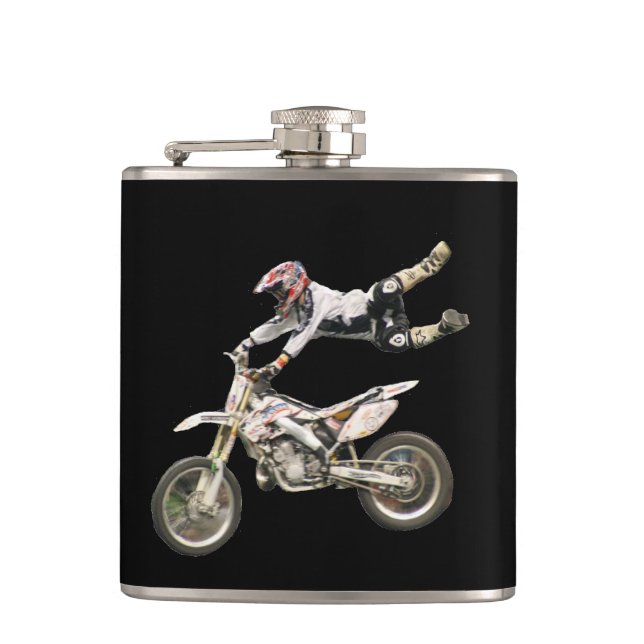 Motorcross Flachmann (Vorderseite)