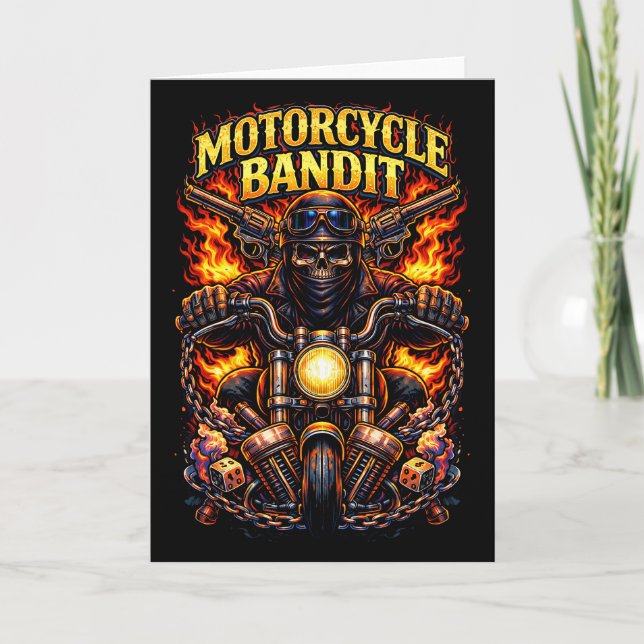 Motorcycle Bandit Feiertagskarte (Vorderseite)