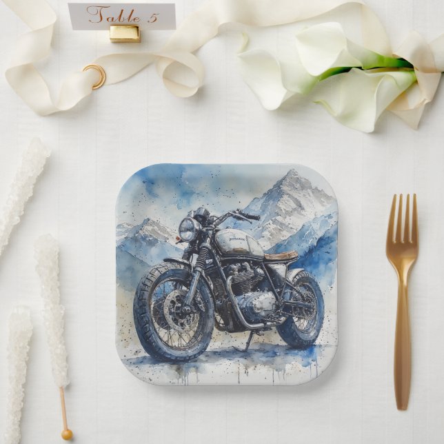 MOTORCYCLE Birthday or Shower  Pappteller (Hochzeit)