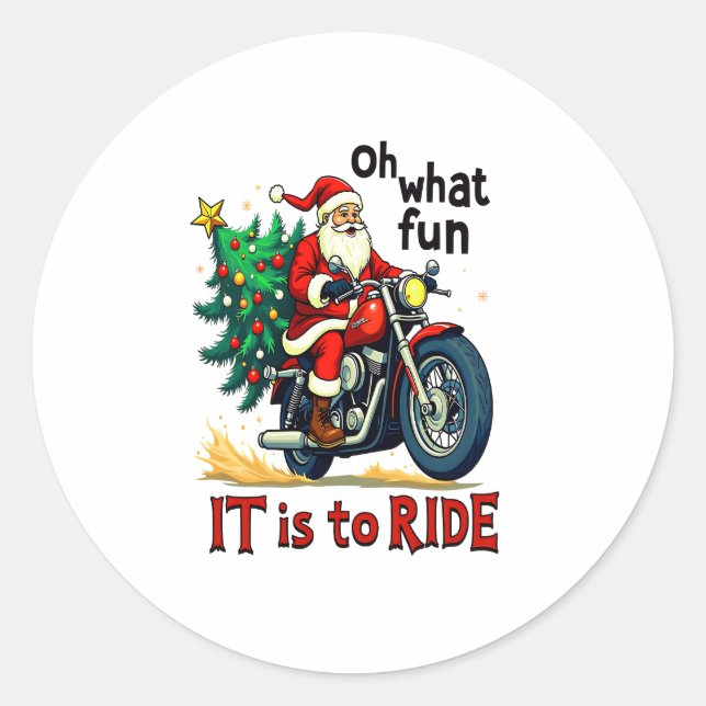 Motorcycle Christmas Ride Runder Aufkleber (Vorderseite)