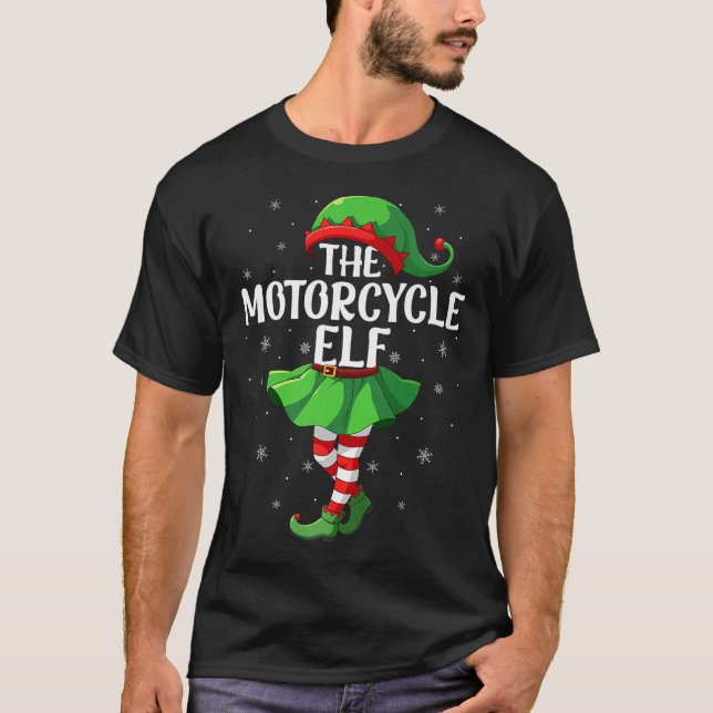 Motorcycle Elf Christmas Girls Women Elf Squad Xma T-Shirt (Vorderseite)