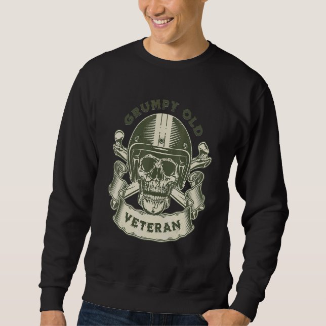 MOTORCYCLE GRUMPY OLD VETERAN   Retirement Sweatshirt (Vorderseite)
