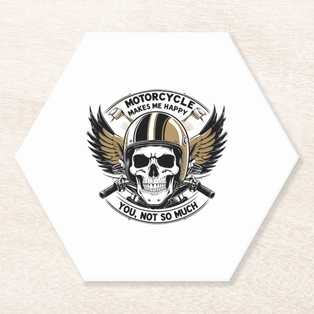 MOTORCYCLE MAKES ME HAPPY YOU NOT SO MUCH UNTERSETZER (Vorderseite)