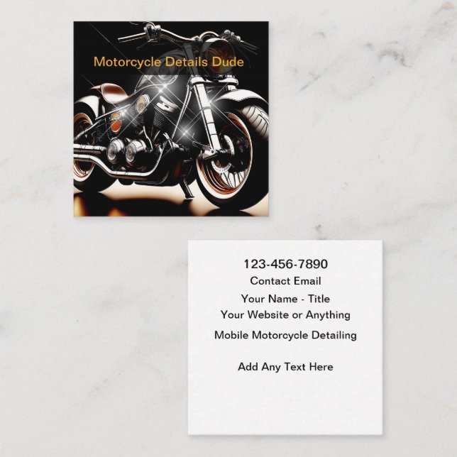 Motorcycle Mobile Detailing Services Quadratische Visitenkarte (Vorne/Hinten)