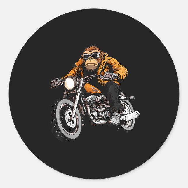Motorcycle Monkeys  Runder Aufkleber (Vorderseite)