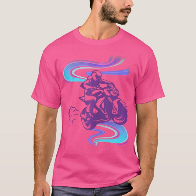 Motorcycle Motorcycles Motorbike Purple Whirl T-Shirt (Vorderseite)