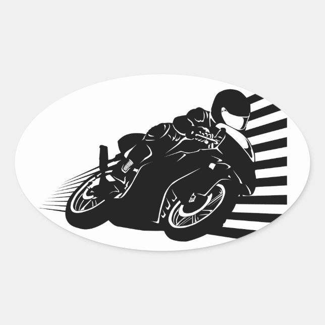 Motorcycle Ovaler Aufkleber (Vorderseite)