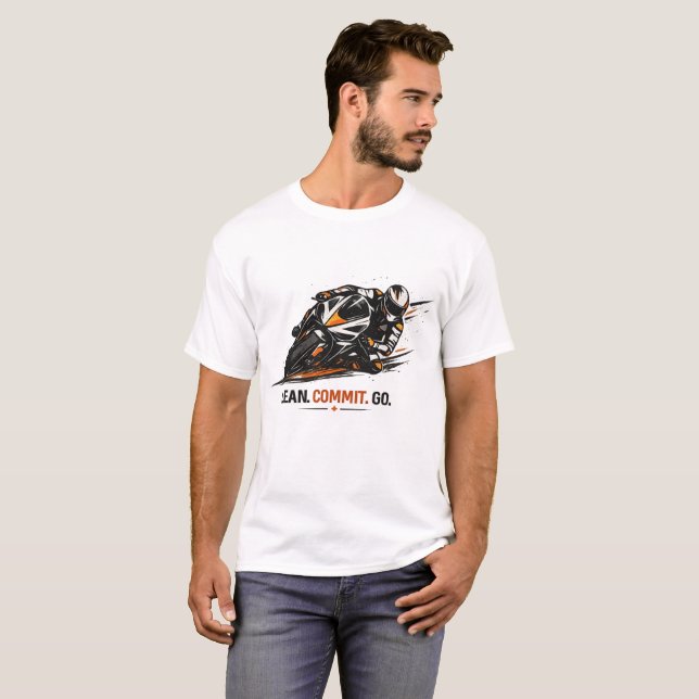 Motorcycle Racing Illustration T-Shirt (Vorne ganz)