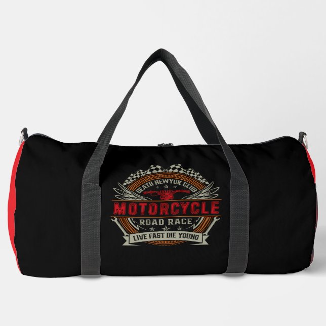 Motorcycle Road Race Live Fast Duffle Bag (Vorderseite)