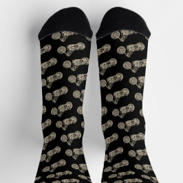 Motorcycle Silhouette Biker Pattern Socken