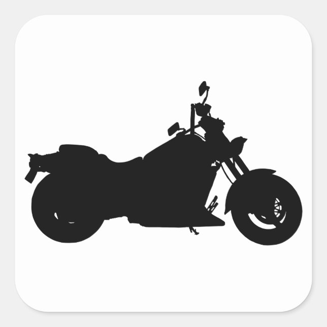 Motorcycle Silhouette Quadratischer Aufkleber (Vorderseite)