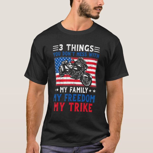 Motorcycle Trike American Biker Rules T-Shirt (Vorderseite)