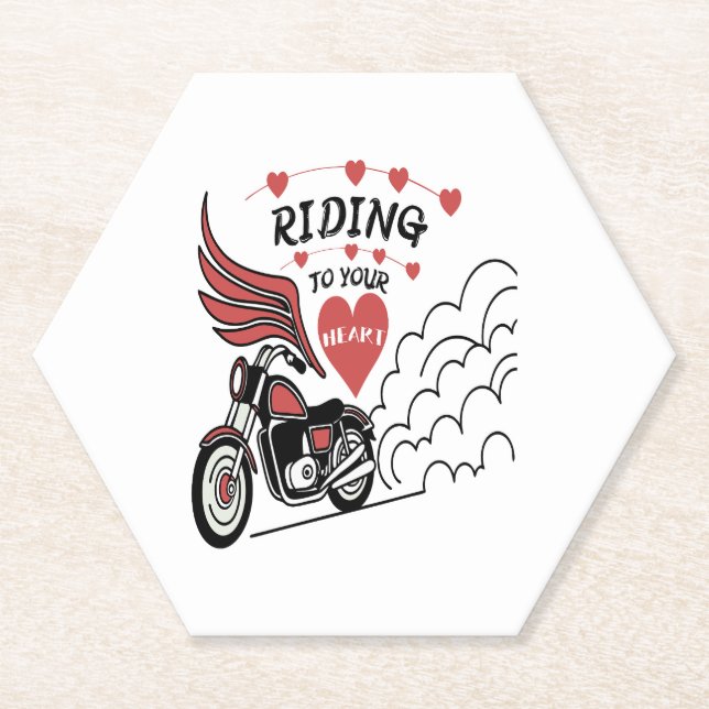 Motorcycle Valentine Untersetzer (Vorderseite)
