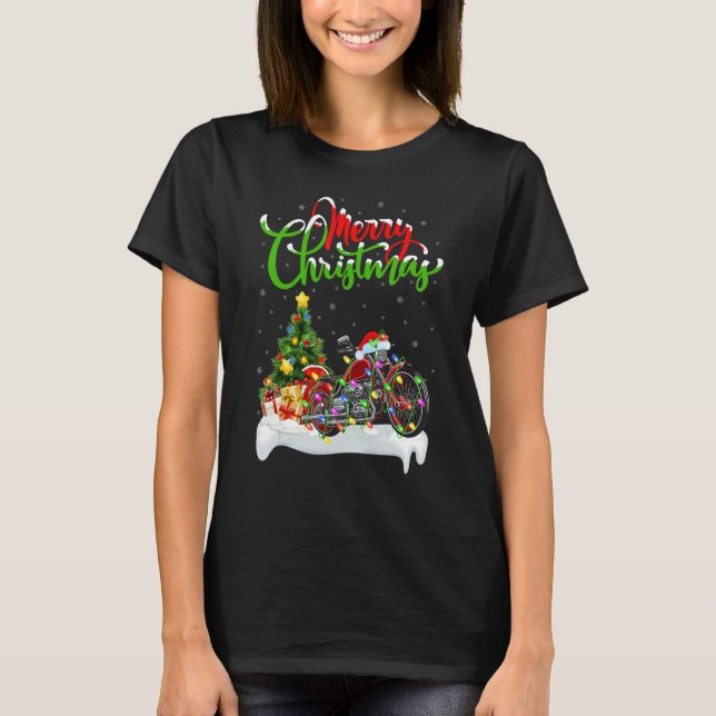 Motorcycle   Xmas Decorations Santa Motorcycle Chr T-Shirt (Vorderseite)
