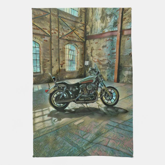 motorcyclists gifts geschirrtuch (Vertikal)