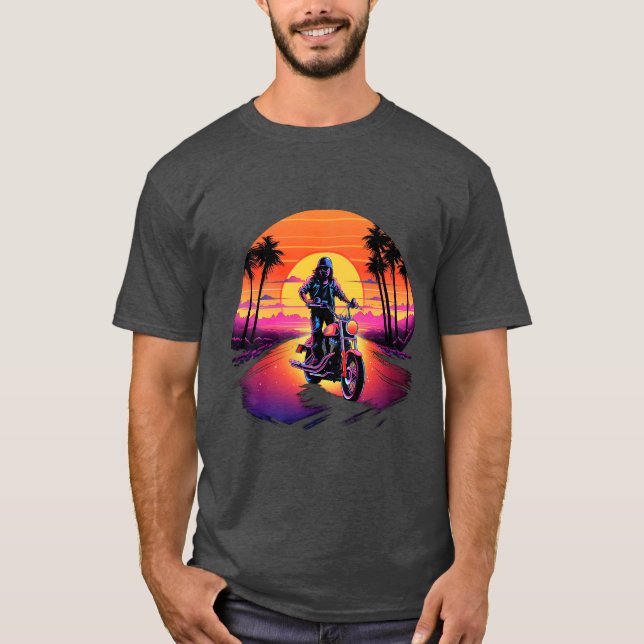 Motordruckfarbe bei Sonnenuntergang T - Shirt (Vorderseite)