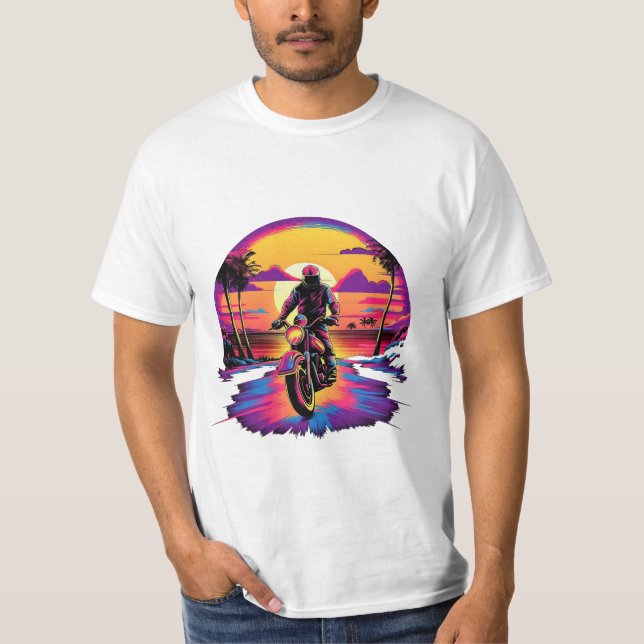 Motordruckfarbe bei Sonnenuntergang T - Shirt (Vorderseite)