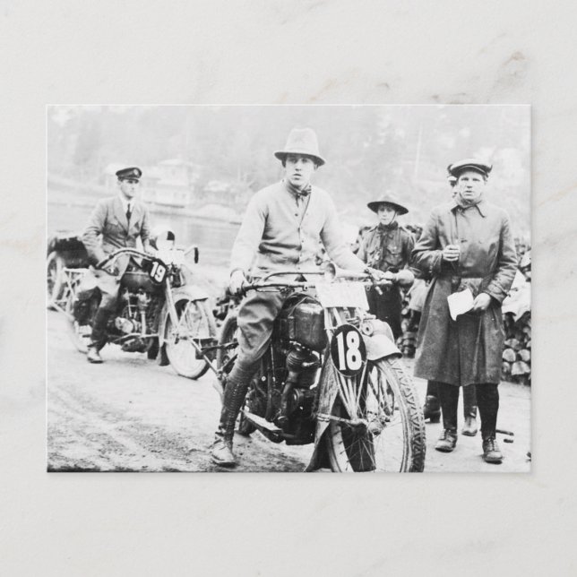 Motorenwettbewerb Vintages B&W-Foto Postkarte (Vorderseite)