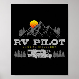 Motorhome-Piloten Vintage-Bergcamping-Straßen-Tour Poster