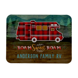 Motorhome RV Camper Reisen Van Rustic Personalisie Magnet