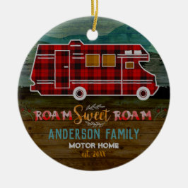 Motorhome RV Camper Travel Van Rustic Personalized Keramikornament
