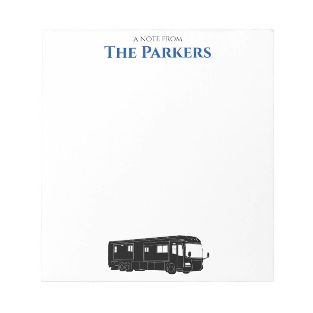 Motorhome / RV / Camping - Personalisierter Editor Notizblock (Vorderseite)