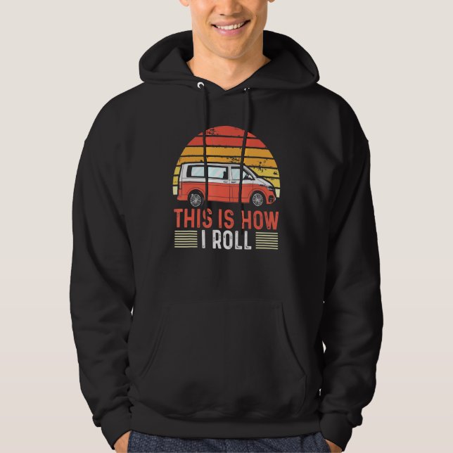 Motorhome Rv Camping So Roll ich Camper Van Hoodie (Vorderseite)