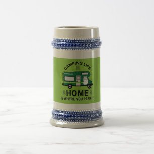 Motorhome RV Motorhome Camping Life Latte Tass Bierglas